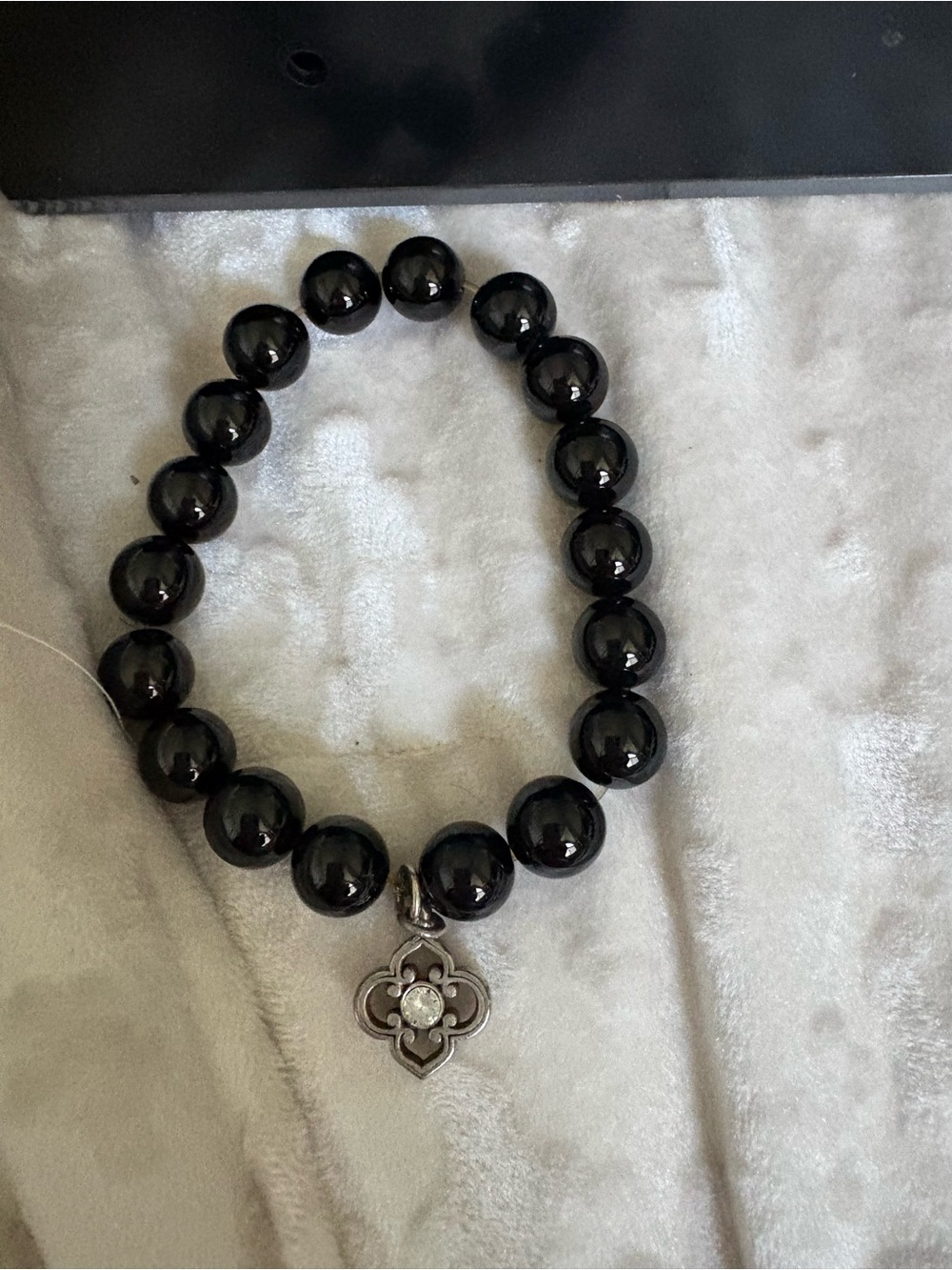 Brighton Toledo Black Beaded stretch bracelet